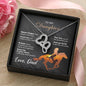 Father to Daughter (Horse Girl) - Bonded Hearts Necklace
