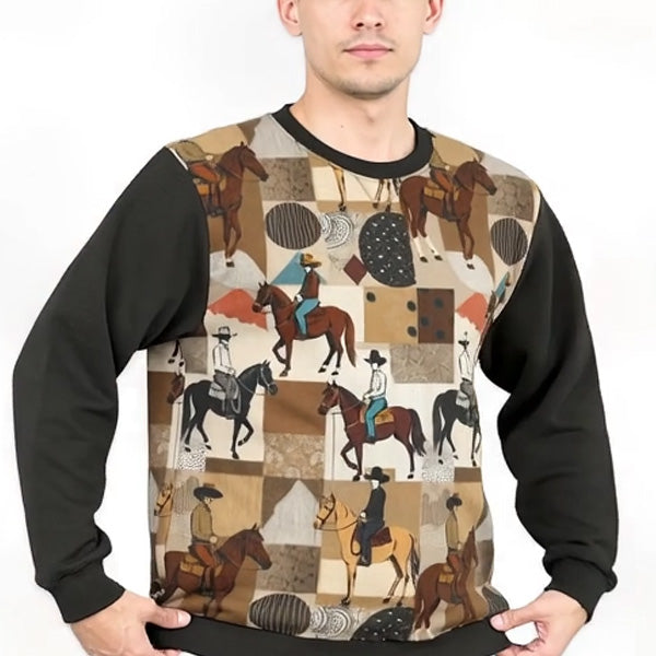 Casual Patchwork Sweater - Rider's Spirit
