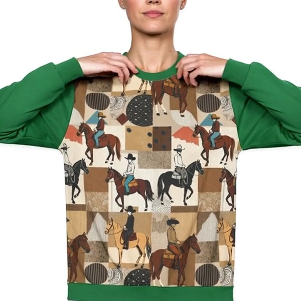 Casual Patchwork Sweater - Rider&#39;s Spirit