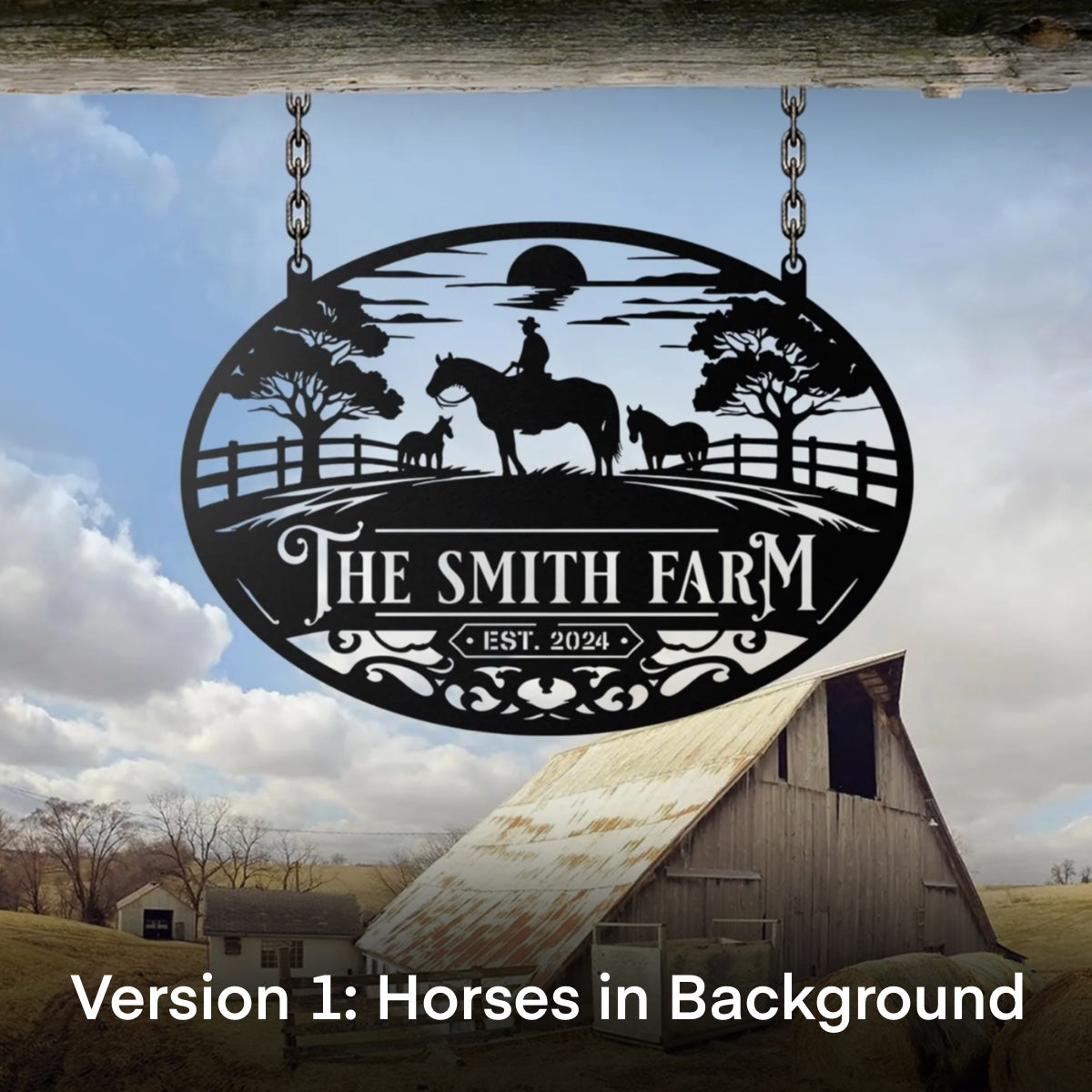 Custom Horse Ranch Metal Sign
