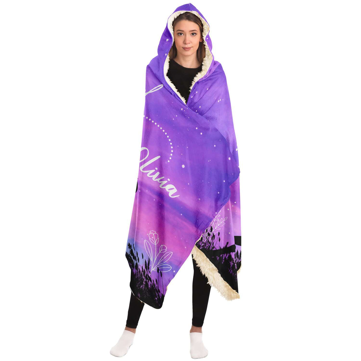 Blessed Equestrian - Custom Names Hooded Blanket