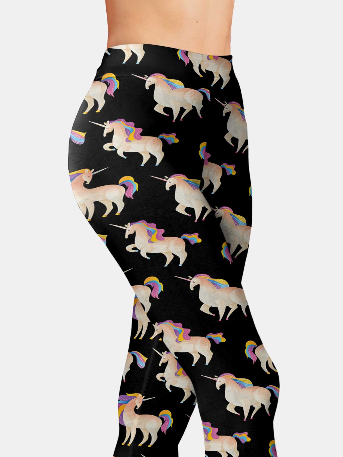 Black Unicorn Yoga Leggings