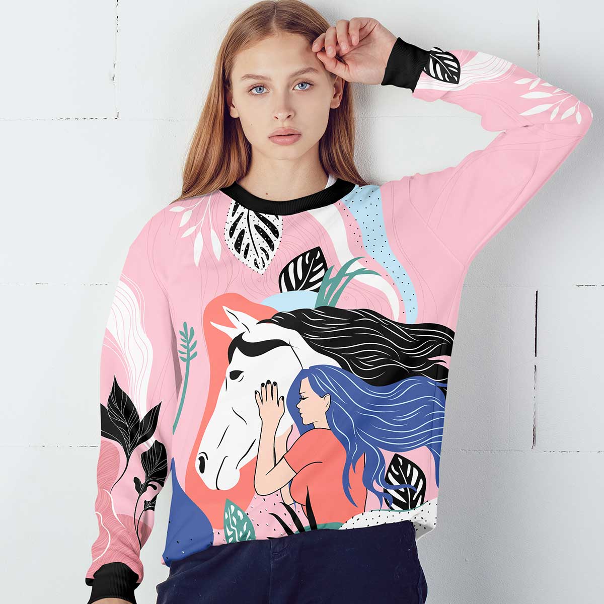 A Girl and Her Horse - Floral Dream Sweatshirt