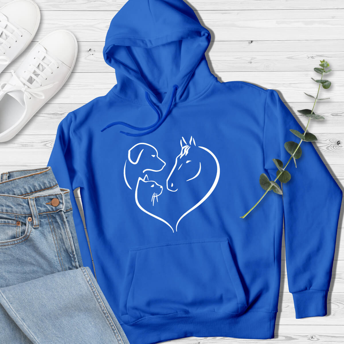 Horse, Cat &amp; Dog Lover Hoodie
