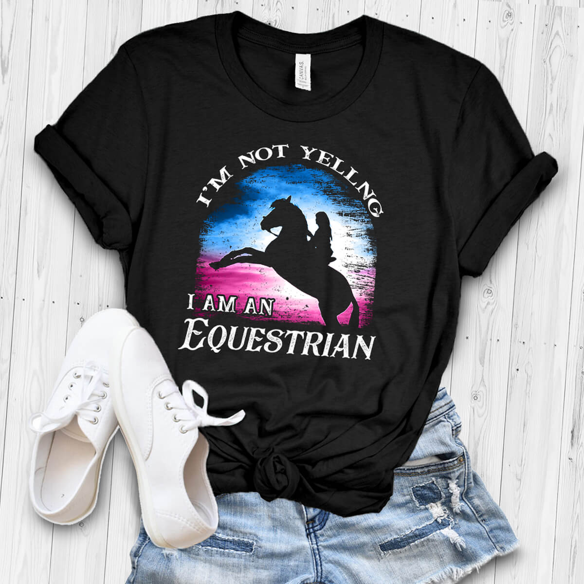 I Am Not Yelling - Equestrian Tee