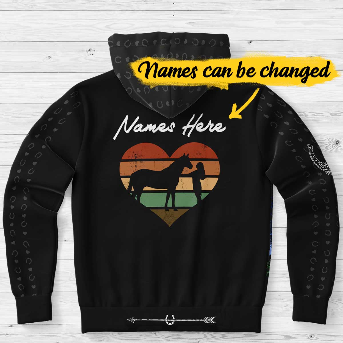 Our Hearts Beat As One - Custom Names Hoodie