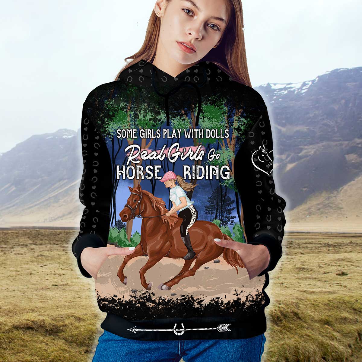 Real Girls Go Horse Riding - Premium Hoodie