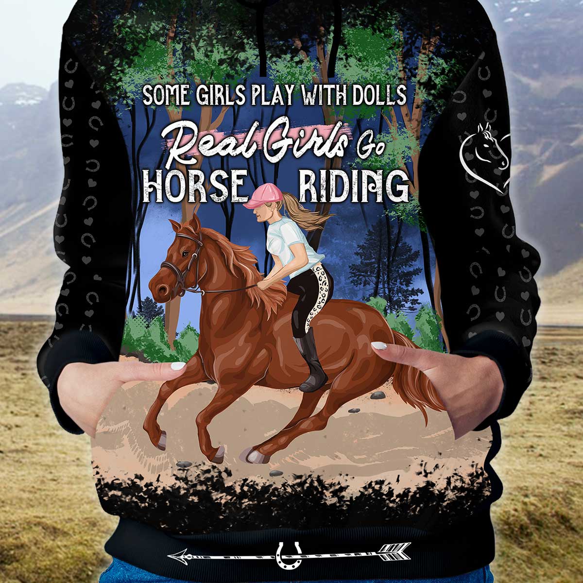 Real Girls Go Horse Riding - Premium Hoodie