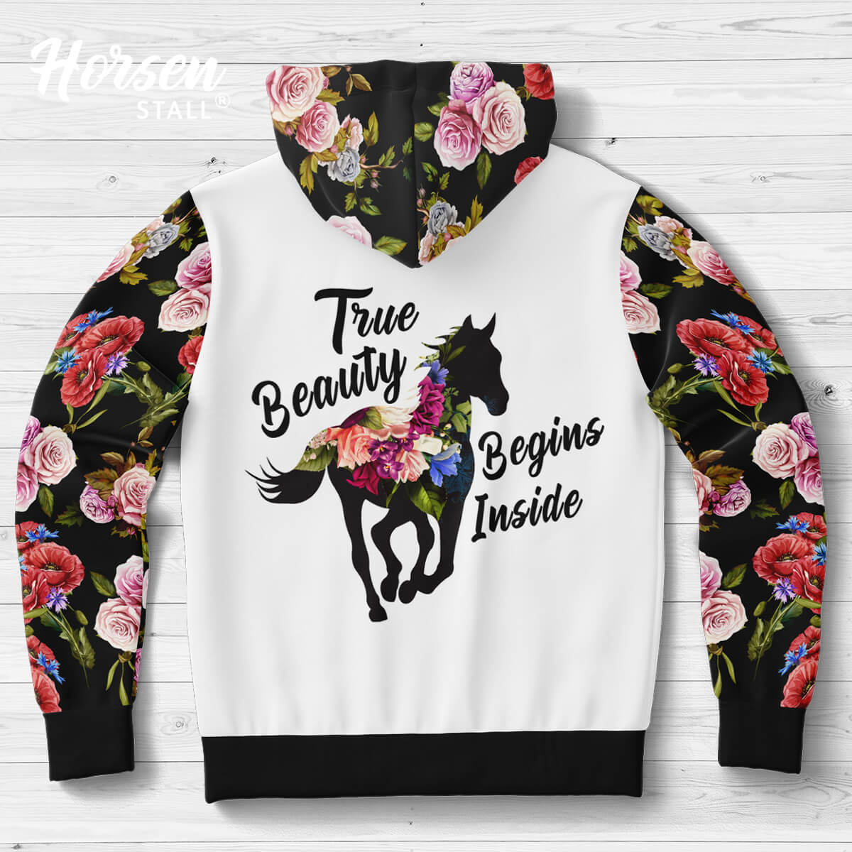 The Beauty Begins Inside - Floral Hoodie