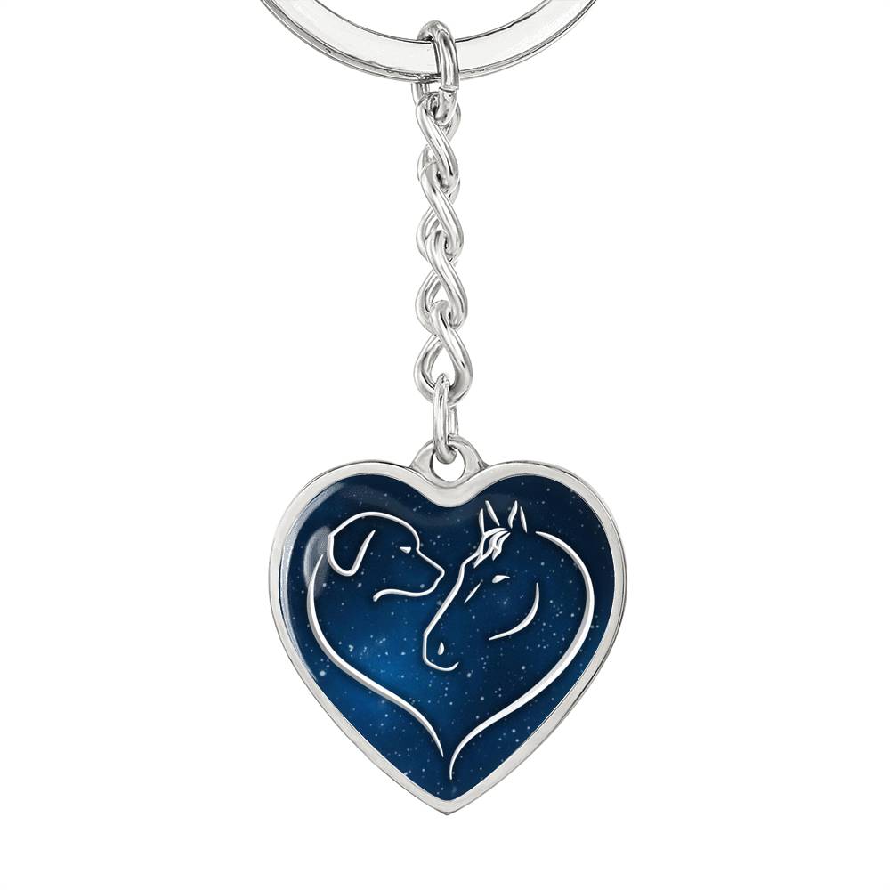 Premium "Horse & Dog Lover" Keychain - Galaxy Edition